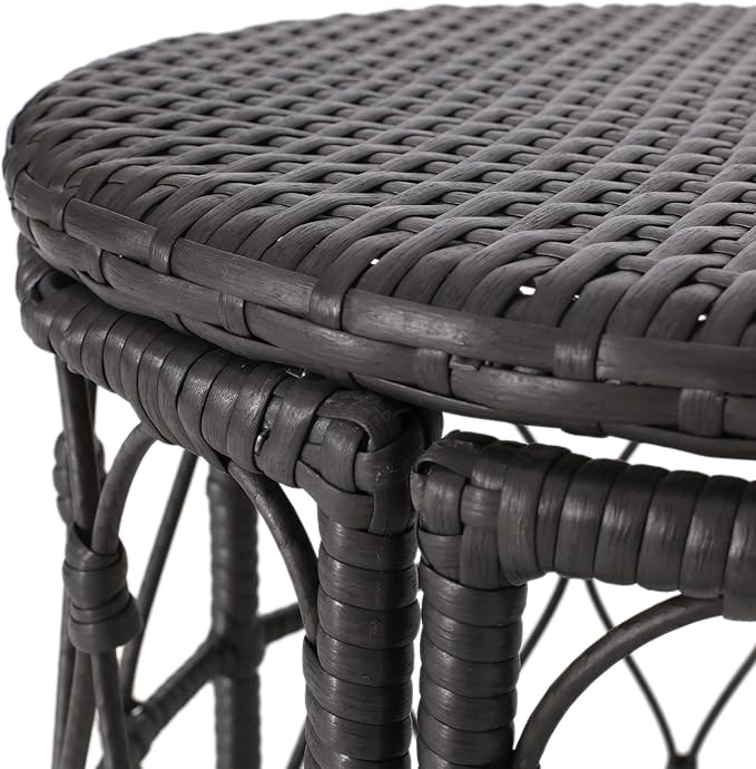 Bruce Outdoor Coffee Table - Wicker - Gray