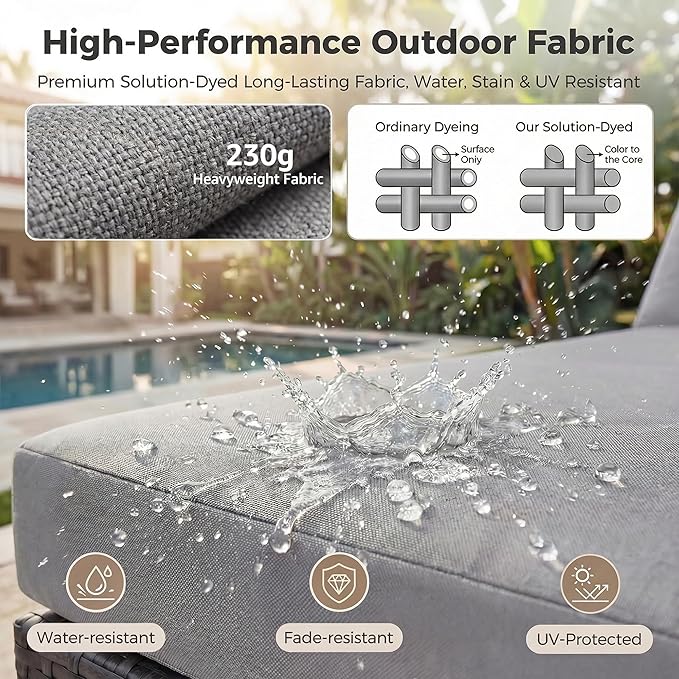 NICESOUL 6 Seats Modern Outdoor Furniture Set with Firepits Natural Gas/Propane, Extra Large Wicker Patio Sofa Sectionals for Outside, 29.3'' High Backrest Modular Deep Seated Conversations, Gray