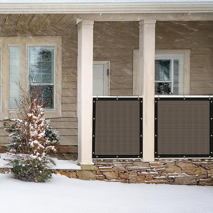 UPGRADE Privacy Fence Screen 6'x79' Brown Outdoor 90% Visibility Blockage 170 GSM Mesh Shade Cover Panels for Backyard,Balcony,Home Decoration with Zip Ties,Customized Avaliable