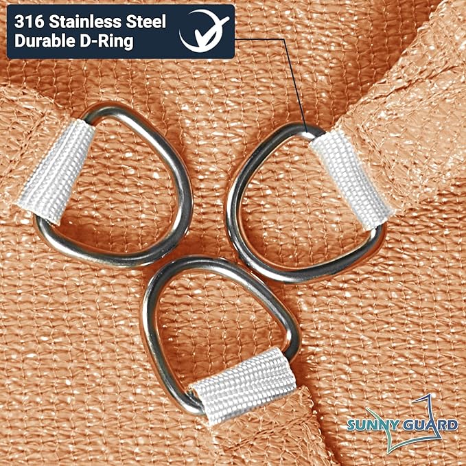 SUNNY GUARD Custom Size 6'x7'x9.2' Peach Fuzz Sun Shade Sail Right Triangle UV Block Shade for Backyard Yard Patio Deck Garden(Customized)