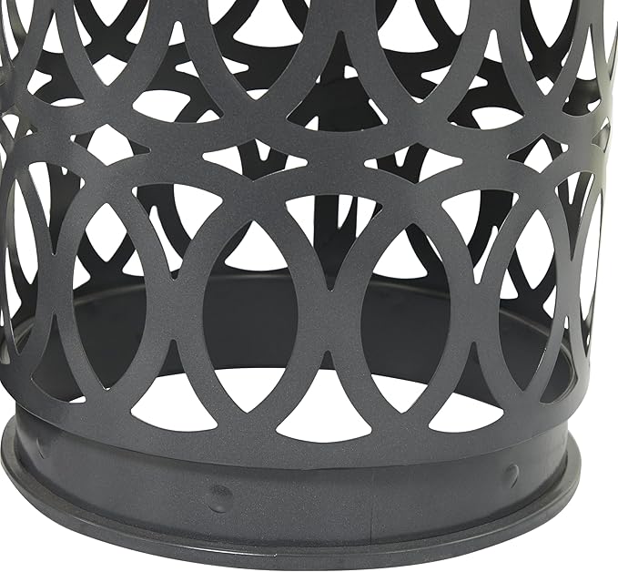 Deco 79 Metal Side End Accent Table Indoor Outdoor Nesting End Table with Carved Trellis Design, Set of 3 Side Table 23", 19", 15"H, Multi Colored