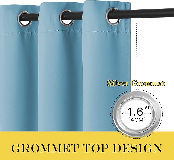 NICETOWN Room Darkening Curtain for Living Room - Energy Saving Thermal Insulated Grommet Room Darkening Curtain/Drape for Bedroom (1 Panel, 46 by 72, Teal Blue)