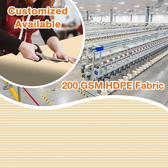 Artpuch Outdoor Pergola Shade Cover 4' X 10' Sun Shade Cloth with Grommets, 90% UV Protection Canopy Patio Privacy Screen (Customized Available) GN107, Wheat