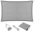 Eden's Decor Straight Flat-Edged Sun Shade Sail Rectangular 4' x 12' Grey UV-Blocking Outdoor Canopy Fabric Cloth Awning for Pergola Patio Garden Backyard Custom Size