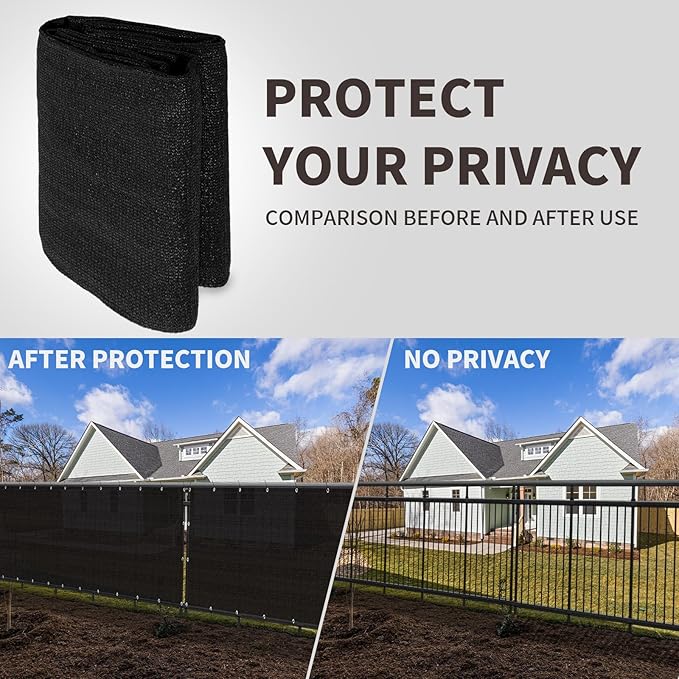 LOVE STORY Custom Size 3'x4' Black Balcony Privacy Screen,UV Block Privacy Fence Screen,90% Shield for Outdoor Pool Garden Apartment Railing