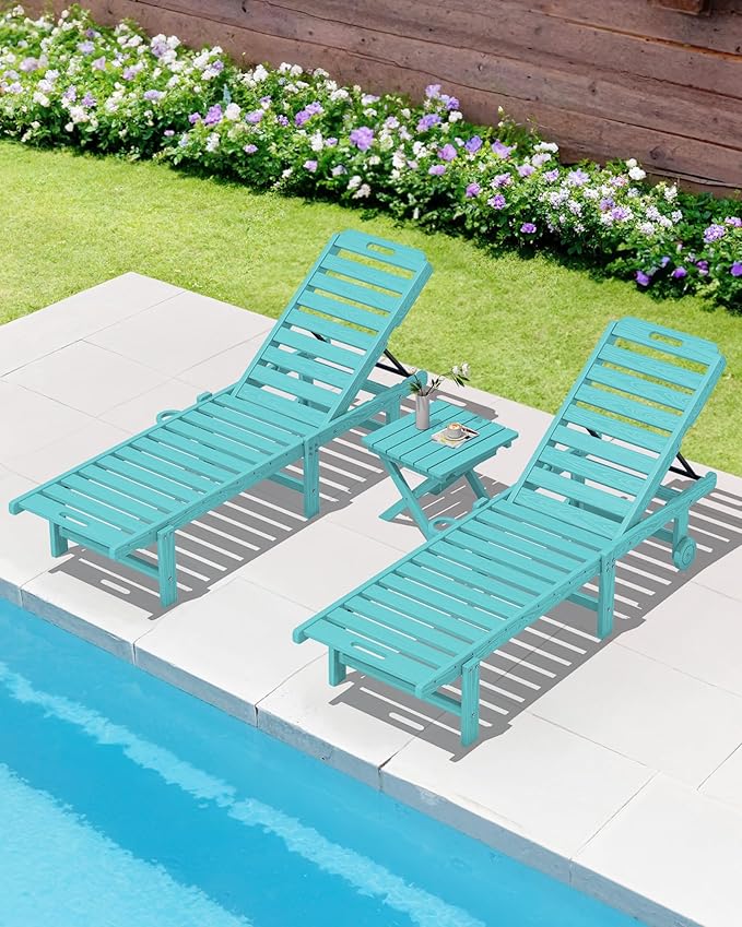 SERWALL Folding Outdoor Side Table Set of 4, Small Adirondack Side Table, Aruba