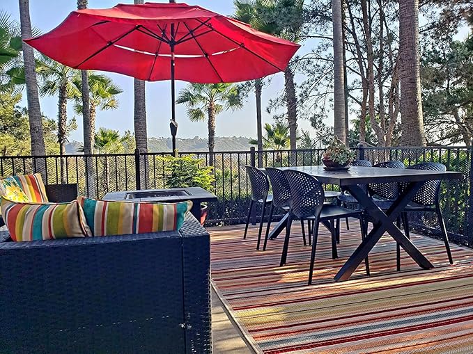 2xhome Set of 4 Patio Dining Chairs | Modern Stackable Outdoor Pool Side Chair | Weather Resistant Plastic for Yard, Porch, Balcony, Kitchen, Black