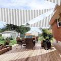 Patio Paradise 22' x 22' x 22' Sun Shade Sail Triangle Canopy Shade Cloth Fabric Sunlight Block Patio Pergola Cover HDPE Deck Awning for Outdoor Backyard Roof Shading, Gray White Strip
