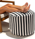 Jaxx Spring Indoor/Outdoor Bean Bag Pouf Ottoman, Black & White Stripes