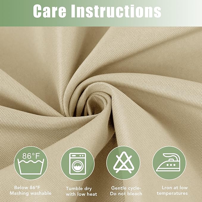 HolidayIdeas Outdoor Curtains for Patio Waterproof, 8 Panels - 54x95 Inches - Weatherproof Privacy Outsides Curtains for Cabana Porch Pergola, Sunlight & UV Blocking (Cream, Grommet Top)