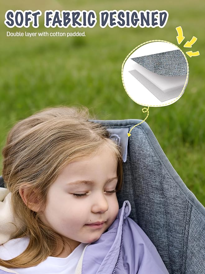 EVER ADVANCED Kids Hammock Chair Foldable, Kids Camping Chair with Stand Portable, Hammock Swing Chair with Cup Holder, Child Camping Gear Carry Bag for Traveling Outdoor Patio Supports 125LBS Grey