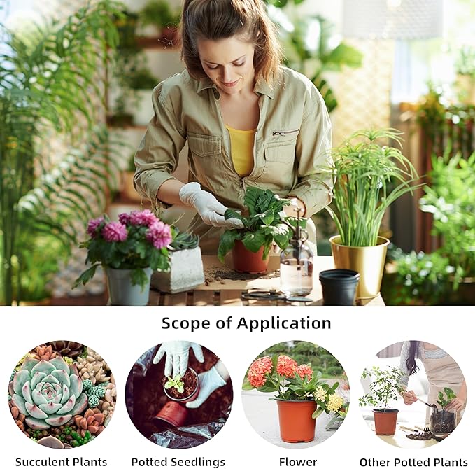 Plant Nursery Pot/Pots 100 Pcs 6" Plastic Small Plants Pots Flower Pots Seed Starting Pots for Plants Indoor Outdoor Seeding pots (with 100 Plant Labels)