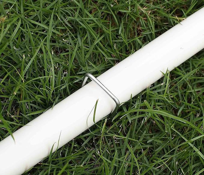 6 Inches Landscape Staples, Garden Stakes Securing Pegs for Securing Weed Fabric Landscape Fabric Netting Ground Sheets and Fleece, Heavy Duty Metal Tent Stakes, Halloween Decorations (20, Silver)