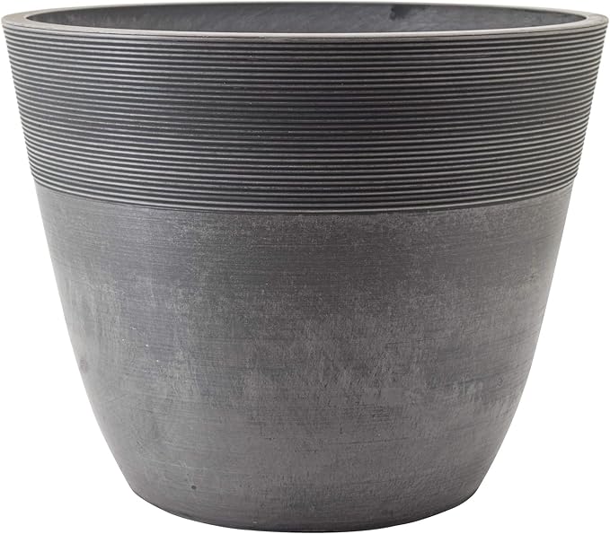 Arcadia Garden Products FM35CT Etched Pot 14x11-Cement