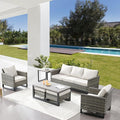 Belord 7 Piece Outdoor Furniture Patio Wicker Sofa Set, Oversize Outdoor Dining Chairs with Rattan Ottomans, Conversation Sets Patio Furniture Come with Removable Washable Cushion Beige