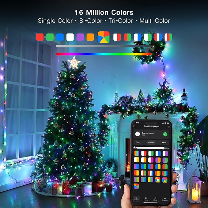 Brizled Smart Christmas Lights, 196ft 600 LED Smart WiFi Color Changing String Lights App Controlled, RGB Christmas Tree Lights Work with Alexa & Google Home for Halloween Indoor Outdoor Decor