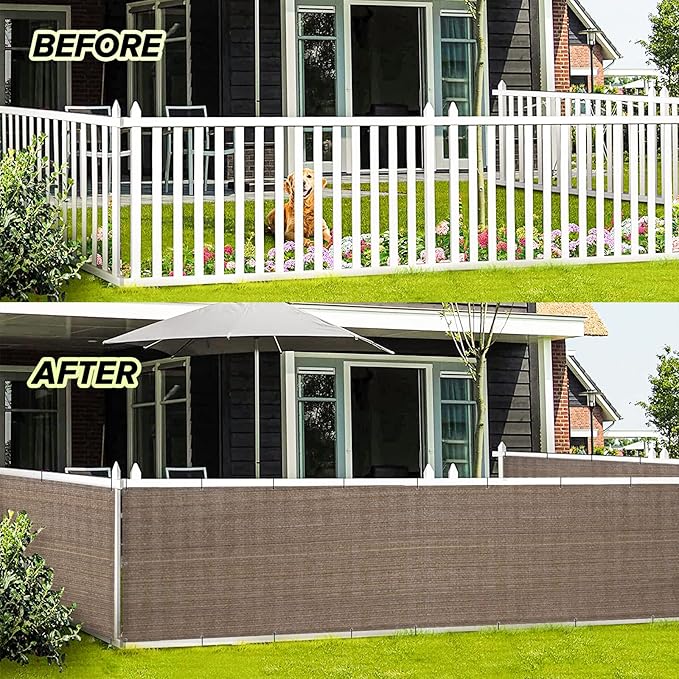 LOVE STORY Balcony Privacy Screen, 3'x12' Deck Shield Screen Fence Cover,UV Protection and Weather-Resistant,3 FT Height for Deck, Patio, Backyard, Outdoor Pool, Porch, Railing, Brown