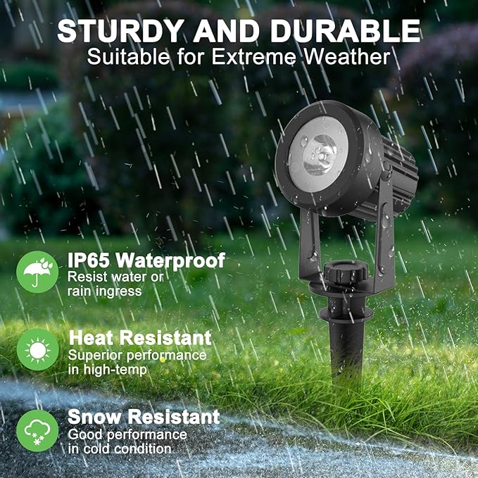 Solar Spotlights Outdoor Waterproof, Warm White Landscape Spotlights, Decorative Solar Spot Lighting for Garden, Yard, Pathway, Lawn, Poolside, Party, 4-in-1 Mounted (Warm White, 1 Pack)