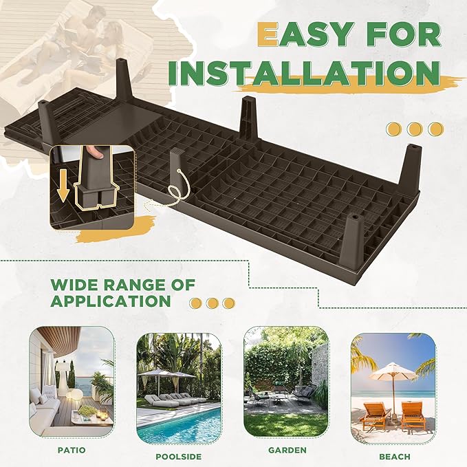 Greesum Outdoor Chaise Lounge Chairs Set of 2 with 5-Position Adjustable Backrest, Waterproof PP Sun Chaise Loungers for Garden Pool Beach Patio Deck Sunbathing, Brown