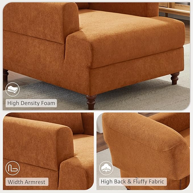 Oversized Chaise Lounge Chair Set of 2, Cloud Fluffy Chaise Sofa Recliner with Adjustable Backrest, Comfy Upholstered Sleeper Couch Bed, Modern Deep Seat Reading Armchair for Living Room, Bedroom