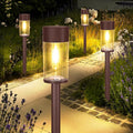 UME 2 Pack Solar Pathway Lights Outdoor, Bright Solar Garden Lights with Metal Design–IP65 Waterproof, Auto On/Off, 3000K LED Landscape Lighting for Yard, Lawn, Walkway, Driveway, Patio Decor