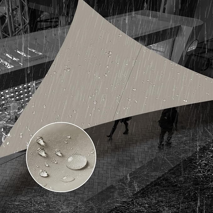 SUNNY GUARD Waterproof Sun Shade Sail 7'x8'x10.6' Taupe Right Triangle UV Block Sunshade for Backyard Yard Deck Patio Garden Outdoor Activities and Facility(Customized)