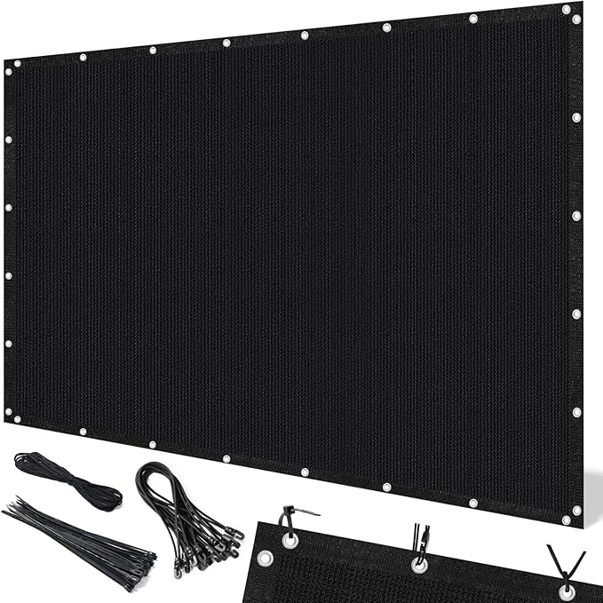 Artpuch 90% Sun Shade Cloth, 8 x 20 FT Pergola Shade Cover Canopy with Grommets, Sun Screen Fabric Tarp for Patio, Outdoor, Garden, Backyard, Black
