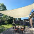 SUNLAX Sun Shade Sail 10' x 10' Butter Cream Rectangle Canopy Sail Shade Cover UV Block Permeable Sunshade Outdoor for Patio Backyard (We Make Custom Size)