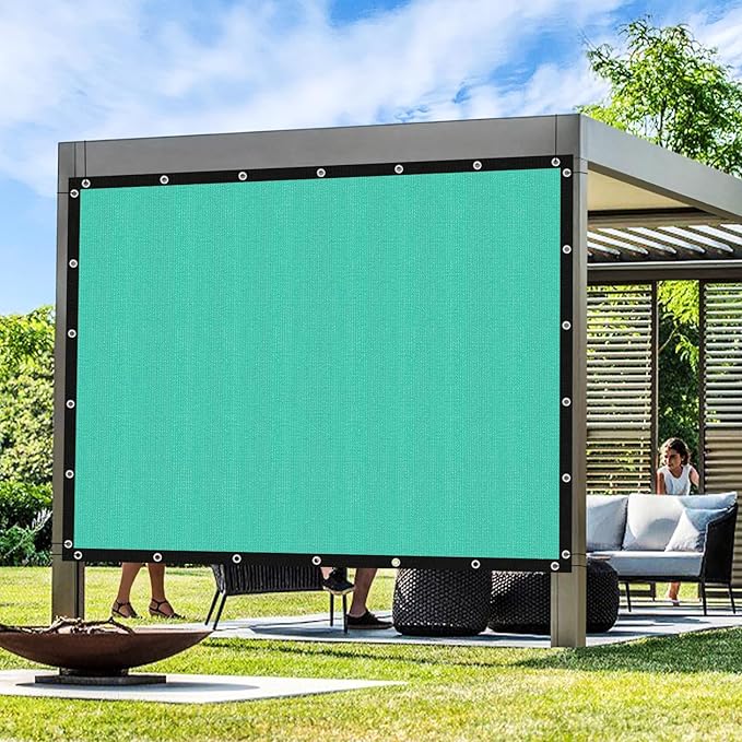 Artpuch Outdoor Pergola Shade Cover 12' X 20' Sun Shade Cloth with Grommets, 90% UV Protection Canopy Patio Privacy Screen (Customized Available) GN107, Turquoise