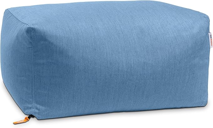 Jaxx Leon Outdoor Bean Bag Ottoman, Ocean Blue
