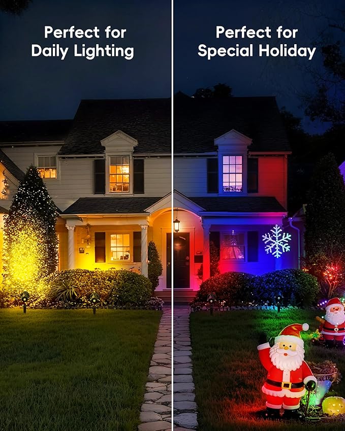 CORESLUX Smart RGBW Spot Lights Outdoor, Color Changing Warm White Landscape Lights with APP and Remote Control, Spotlight Waterproof for Garden Yard Patio Landscape, 1 Pack