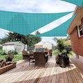 Patio Paradise 27' x 27' x 27' Sun Shade Sail Triangle Canopy Shade Cloth Fabric Sunlight Block Patio Pergola Cover HDPE Deck Awning for Outdoor Backyard Roof Shading, Turquoise