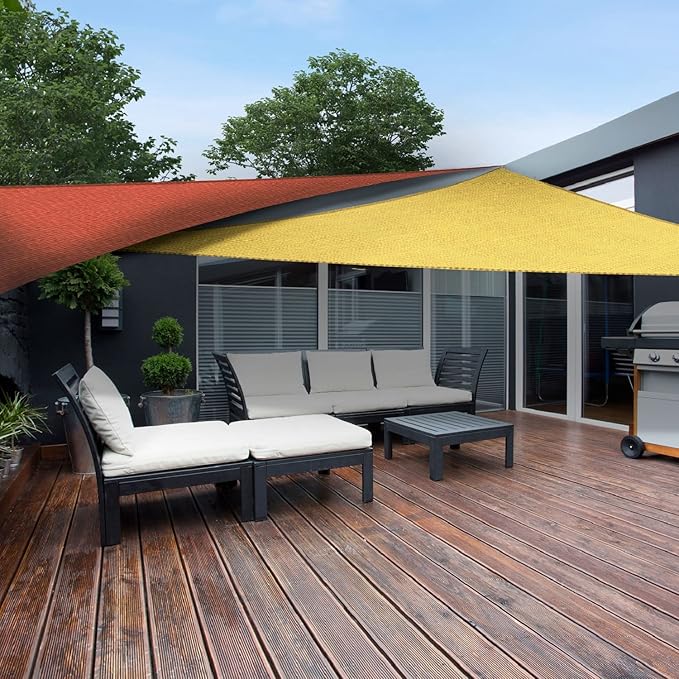 AsterOutdoor Sun Shade Sail Triangle 16' x 16' x 16' UV Block Canopy for Patio Backyard Lawn Garden Outdoor Activities, Graphite