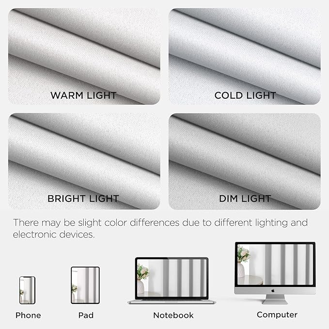 Joydeco Blackout Patio Sliding Door Curtains 108 Inches Long, Grommet Privacy Room Divider Curtains, Extra Wide Thermal Blackout Drapes for Bedroom Living Room (Pure White, 60Wx108L, 1 Panel)
