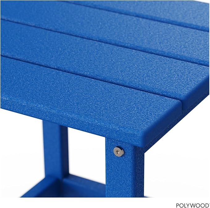 POLYWOOD Long Island 18" Side Table, Pacific Blue