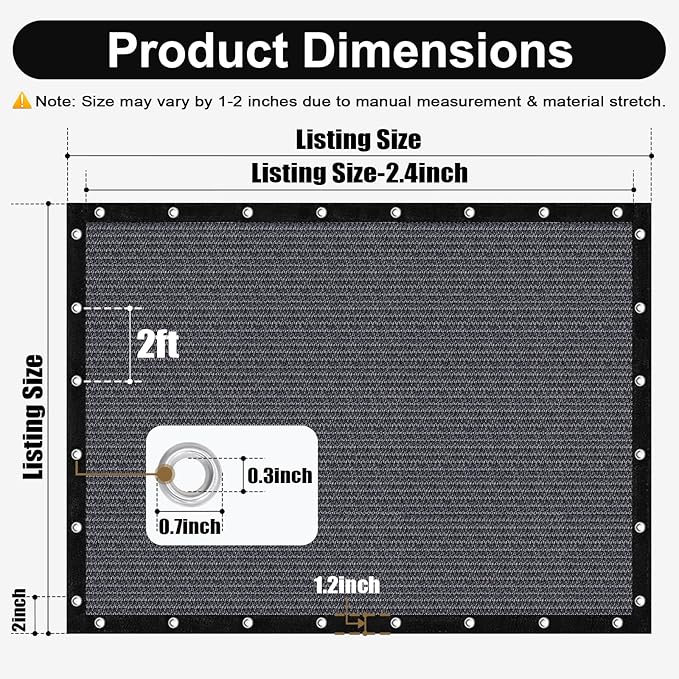 Artpuch 90% Sun Shade Cloth, 10 x 14 FT Pergola Shade Cover Canopy with Grommets, Sun Screen Fabric Tarp for Patio, Outdoor, Garden, Backyard, Dark Grey