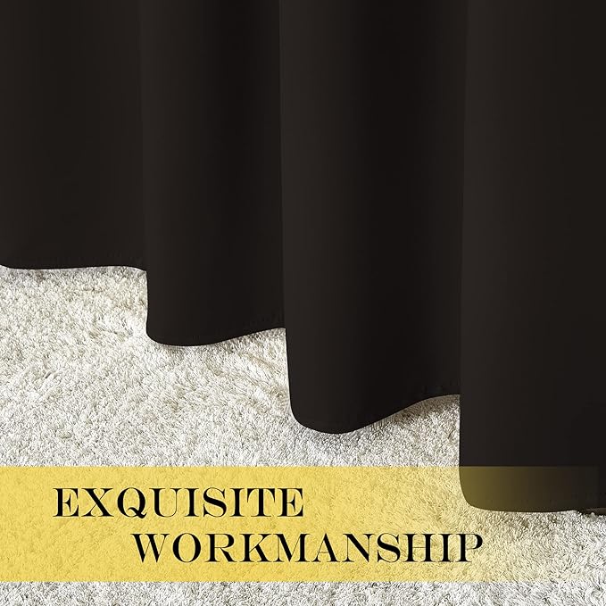 NICETOWN Toffee Brown Blackout Curtains for Bedroom/Living Room 132 Inch Length - Thermal Insulated Room Darkening Grommet Top Window Curtains (100 by 132 - Inch, 1 Panel)