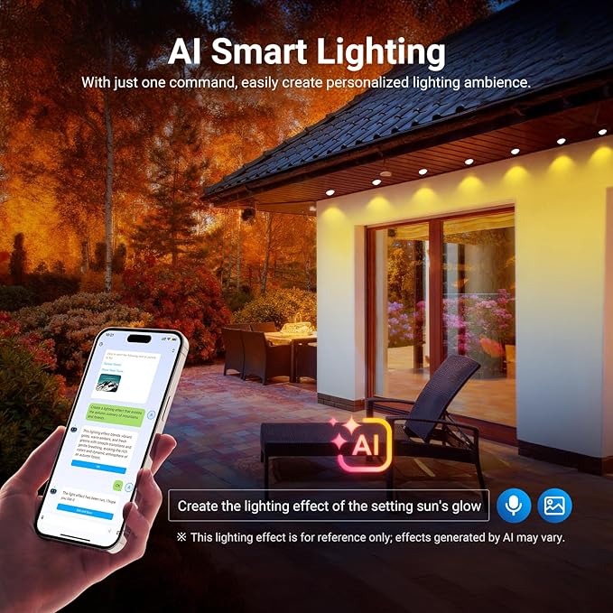 NEEWER 196ft Permanent Outdoor Lights for House Decor, Smart AI RGBCW Outside Eaves String Christmas Lighting with 120 LED Lights App Control 50+ Scenes IP65 Waterproof, Compatible with Alexa, NR02