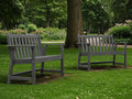 Ciokea 48" Outdoor Bench Set of 2, HDPE Weatherproof Garden Bench, 2-Person Memorial Benches with 550 Lbs, Waterproof Patio Porch Benches for Outside Balcony Deck Backyard, Dark Grey