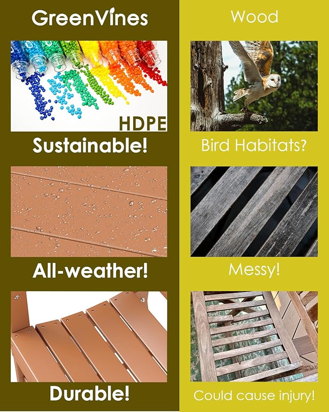 GREENVINES Outdoor Dining Chair | HDPE | Patio Chairs | All-Weather | Teak