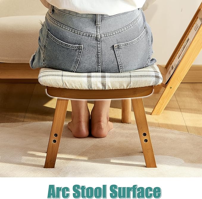 Foot Stools Ottoman, Small Foot Stool Ottoman, and Footstool, Wooden Foot Stool, Sofa Footrest Extra Seating for Living Room Entryway Office