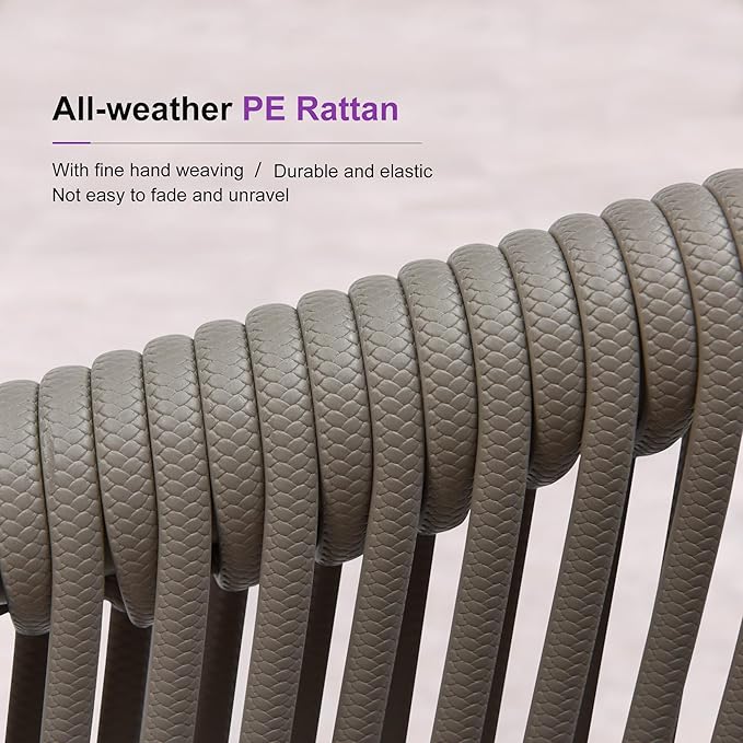 PURPLE LEAF 13 Pieces Outdoor Dining Set Patio Table and Chairs Set Aluminum Rattan Wicker Patio Furniture Set for Lawn Porch Deck Grey