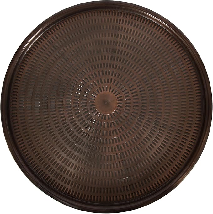 Kate and Laurel Mahdavi Modern Round Outdoor Coffee Table; 25 x 25 x 16; Bronze; Transitional Patio Coffee Table with Textured Top for Outdoor Furniture Decor