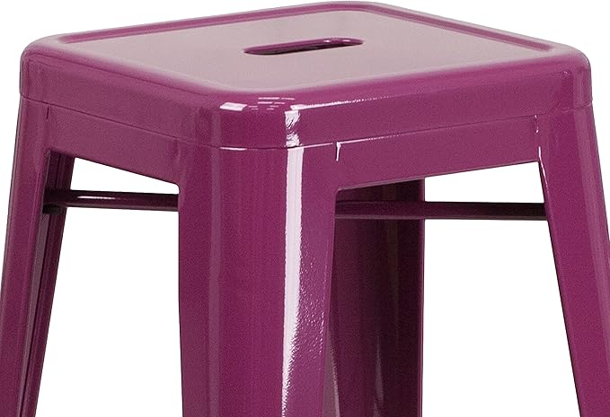 Flash Furniture Commercial Grade 30" High Backless Purple Indoor-Outdoor Barstool