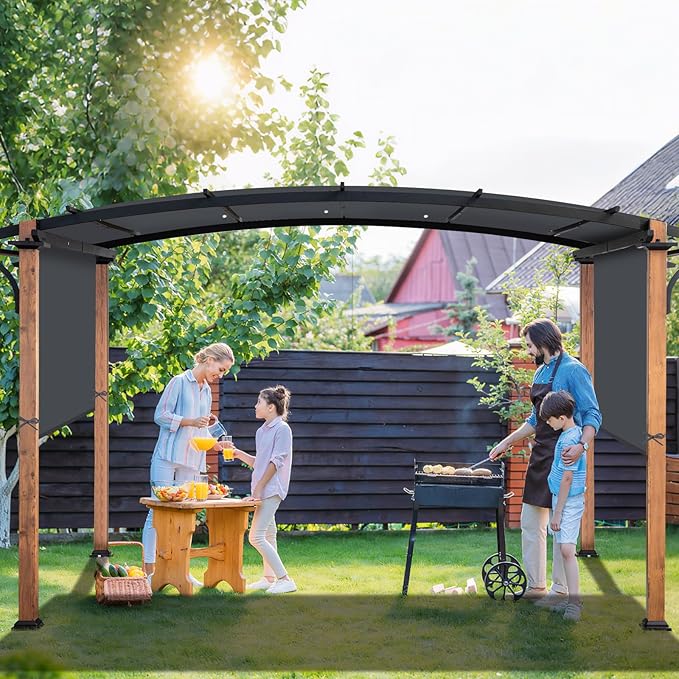 Universal Waterproof Pergola Canopy Shade Cover Replacement - 17'x6.8' Outdoor Sun Shades Canopy Top for Patio Gazebo Deck Balcony Porch, Cover Only (Dark Gray)