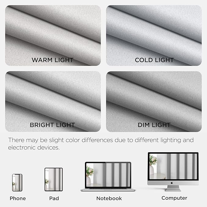 Joydeco Blackout Door Curtain for Doorway Privacy 96 Inches Long, Grommet Closet Curtain for Open Closet, Room Divider for Bedroom Living Room (Greyish White 52Wx96L, 1 Panel)