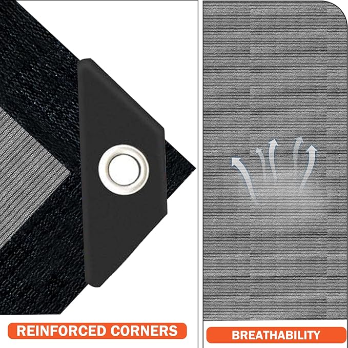 Grey Sun Shade Cloth,Pergola Shade Cover with Reinforced Grommets,90% Shade Fabric Fence Privacy Screen Balcony,Pergola Canopy Garden Carport Porch Deck Patio Shade Cover,10x16FT