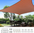 Quictent 20x16ft 185G HDPE Rectangle Sun Shade Sail Canopy 98% UV Block Outdoor Patio Garden with Hardware Kit (Terracotta)