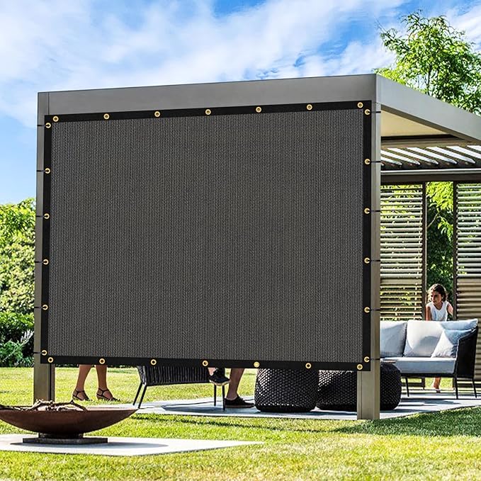 Artpuch Outdoor Pergola Shade Cover 8x14 FT Sun Shade Cloth with Grommets Dark Grey 90% UV Protection Canopy Patio Privacy Screen (Customized Available)