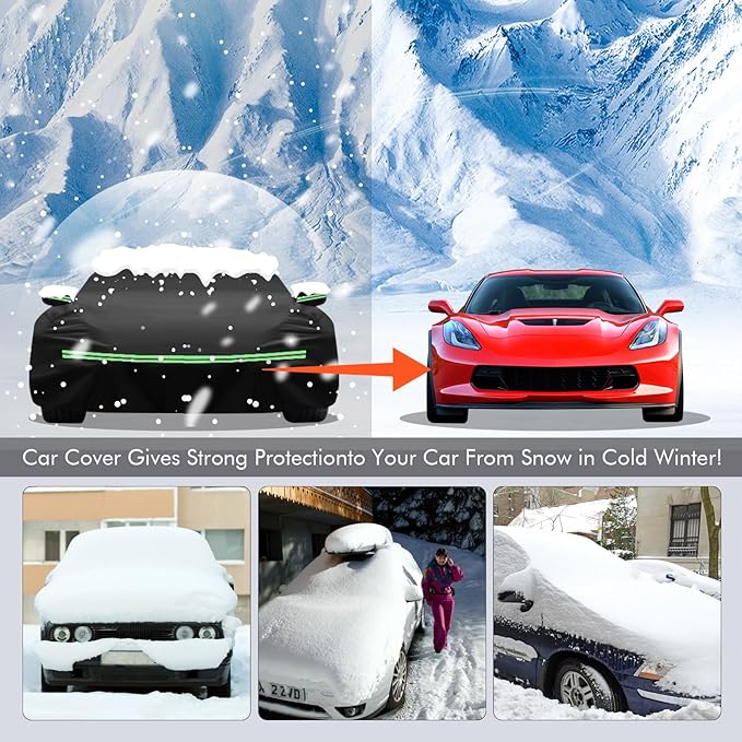 for Corvette 2014-2019 C7 Car Cover 210D Outdoor Waterproof UV Protection, with Cotton Layer, Zipper Door, Reflective Strip, Storage Bag, for Chevy C7